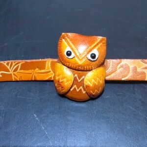 Handmade Leather Owl Wristband